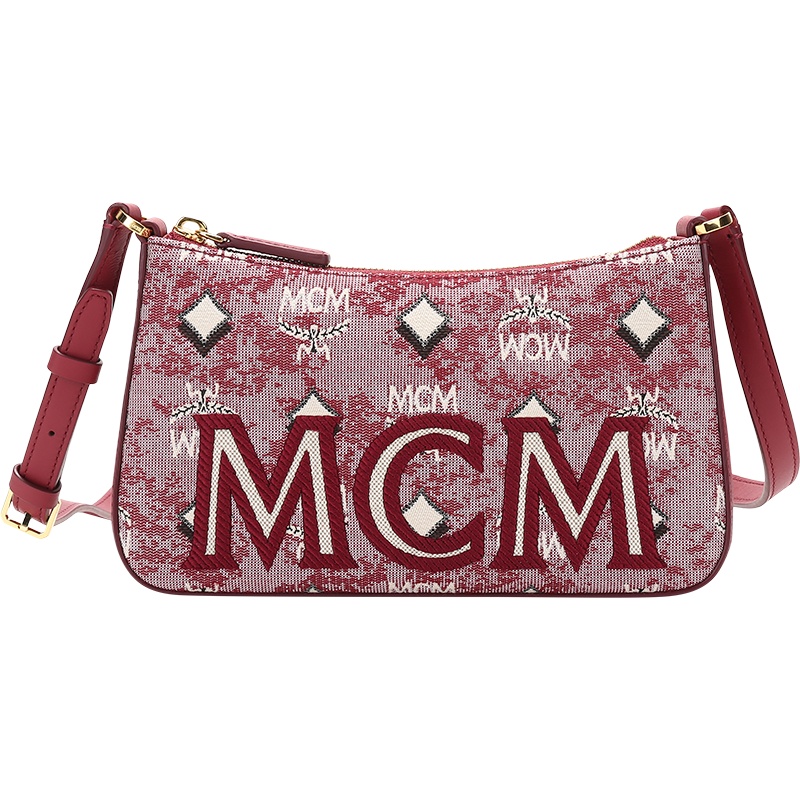 MCM 奢侈品 女士织物配皮Vintage Jacquard Monogram单肩斜挎包MWSBATQ01