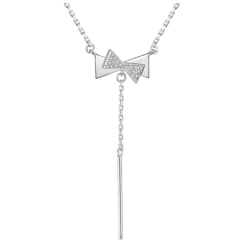 佰色传情BRIR蝴蝶节项链女纯银吊坠小众设计感锁骨链