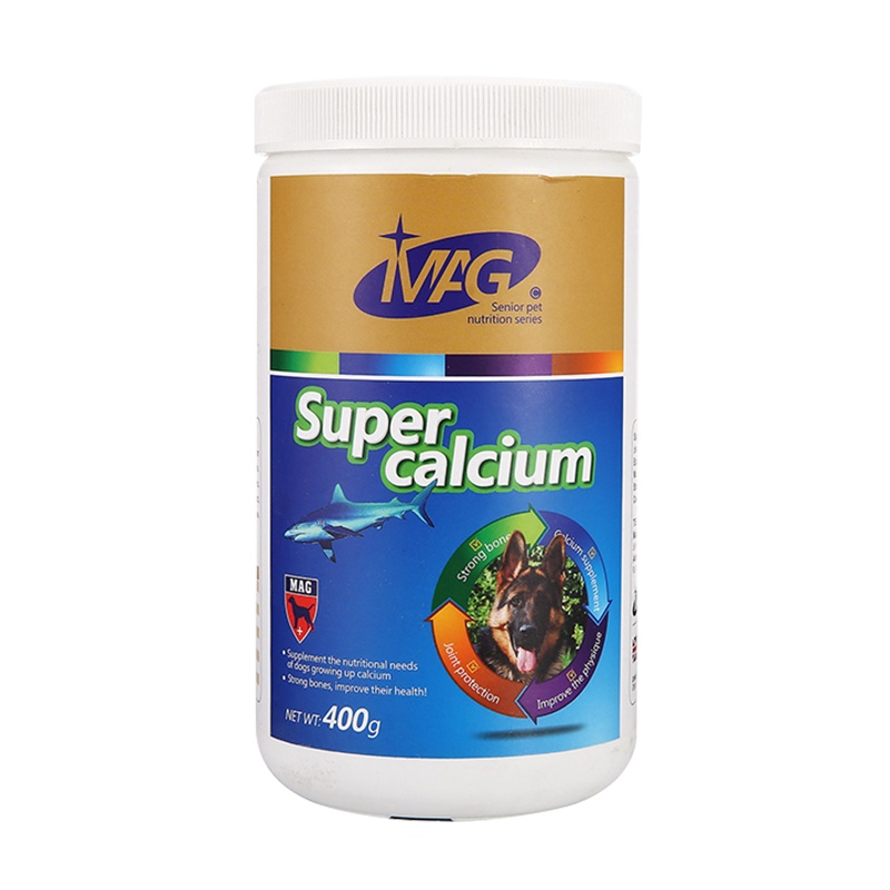MAG超能钙鲨鱼软骨粉400g宠物幼犬健骨补钙片泰迪金毛狗狗软骨素