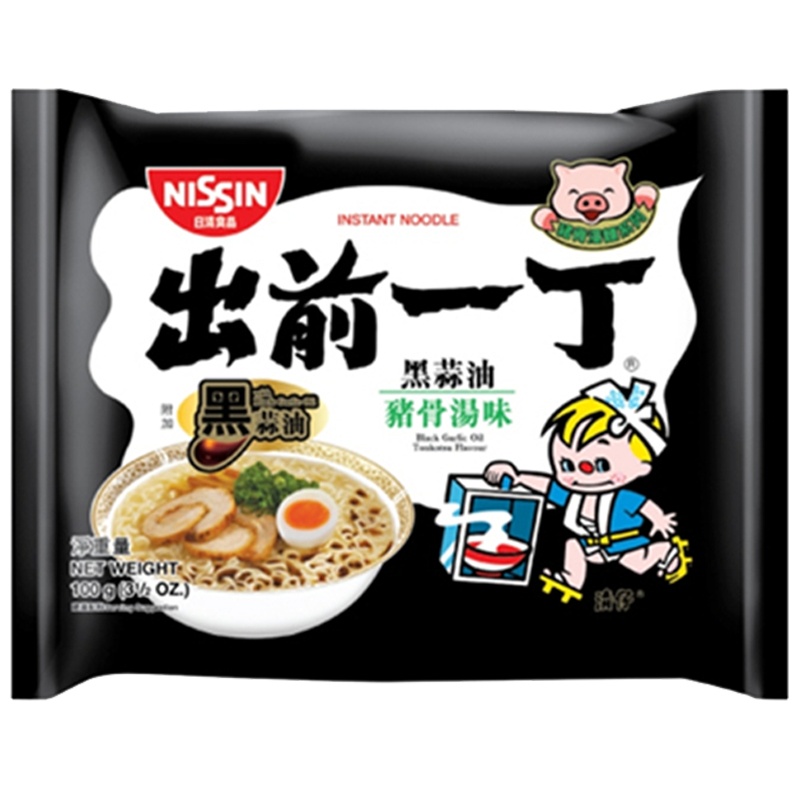 日清出前一丁黑蒜油猪骨汤味方便面 100G