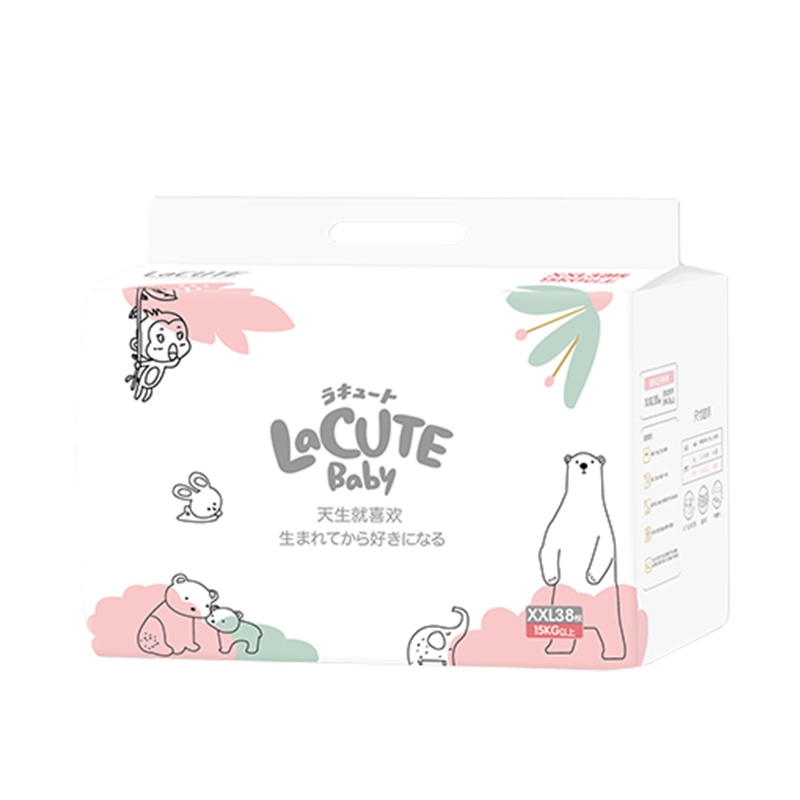 乐可爱森林王子婴儿学行裤XXL码38片宝宝柔软超薄拉拉裤适用15kg以上