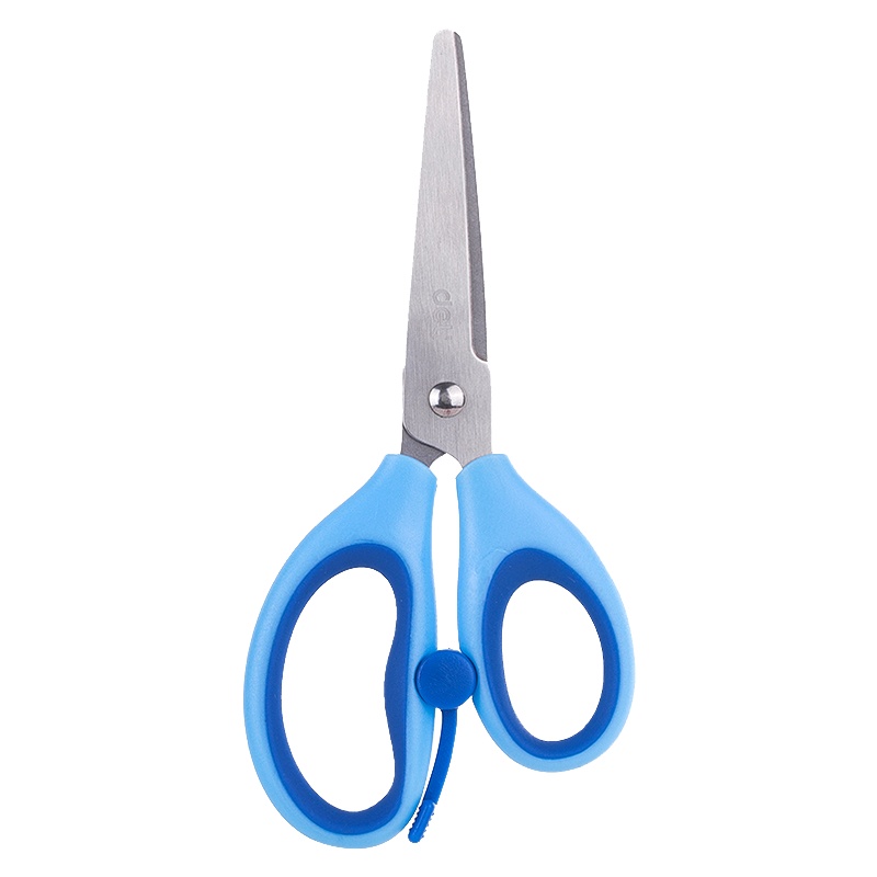 得力儿童安全剪刀幼儿园diy省力手工剪刀带护套圆头塑料小学生剪纸宝宝剪刀剪纸卡通美术课用美工6077LAN