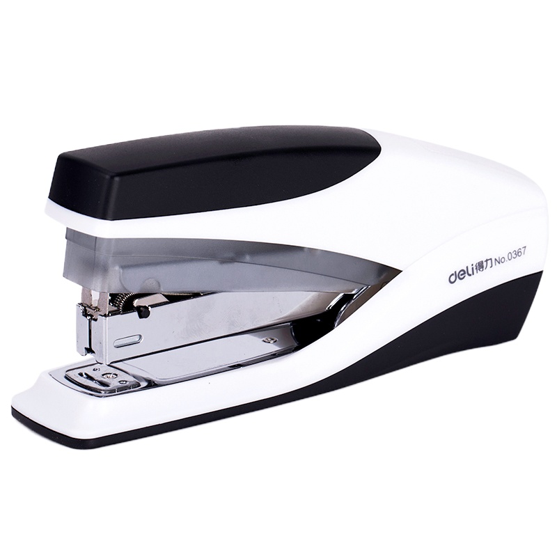 得力(deli)0367 省力订书机 混色 12# 办公学习用品 轻松装订20张厚层装订机 单指轻松订书器 2只组合装