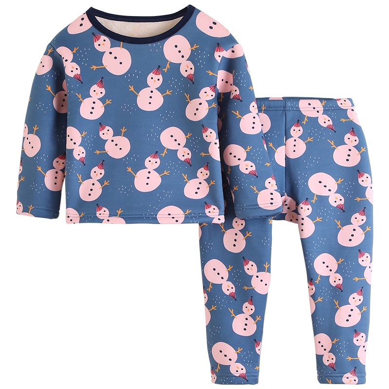 婴儿保暖内衣加绒套装纯棉宝宝睡衣冬季秋衣裤加厚男女童纯棉衣服