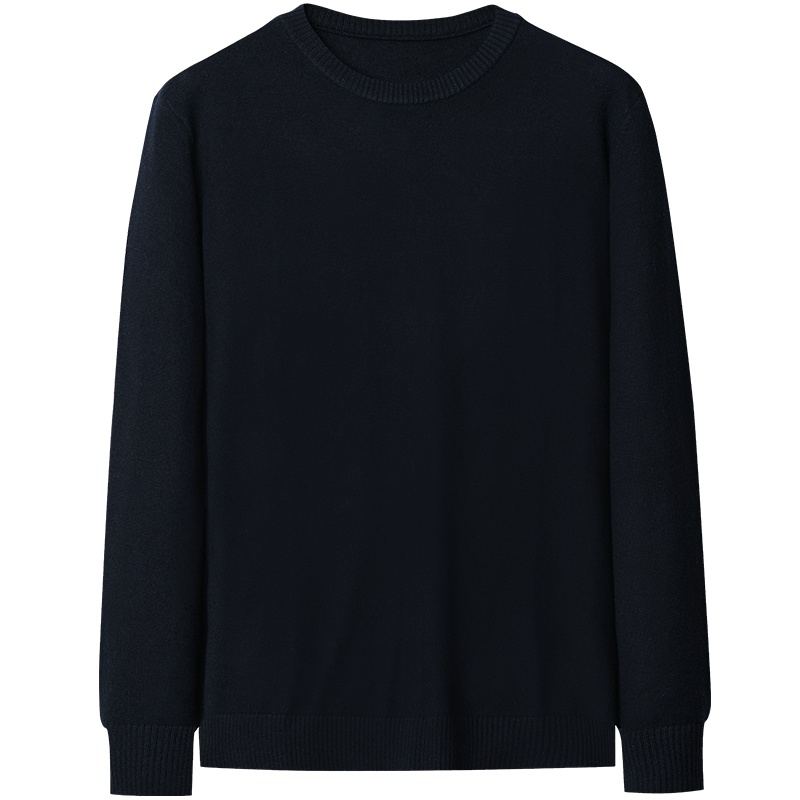 与狼共舞针织衫男2018秋季新款男装纯色圆领男士羊毛衫青年毛衣Y