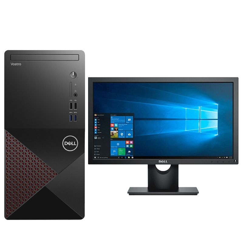 戴尔(DELL)Vostro 3881台式电脑套机21.5英寸E2216HV显示器（i3-10100 8GB 256GBSSD+1TB W10）