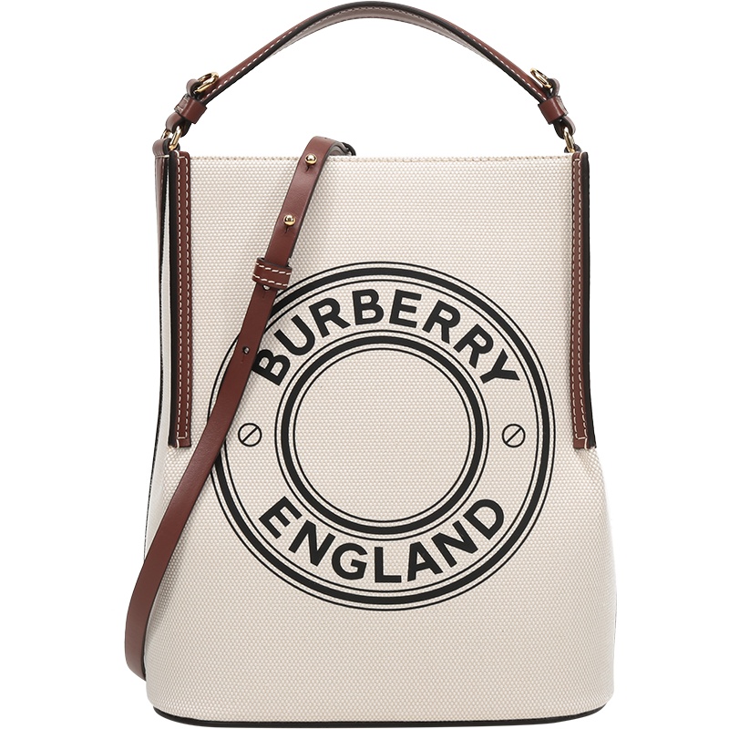 BURBERRY 博柏利 女款 织物配皮Peggy手提单肩斜挎包水桶包小号 80268241