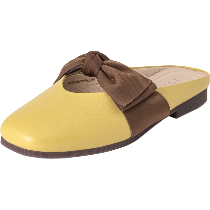 百田森商场同款春季穆勒拖女甜美蝴蝶结配饰外穿拖鞋女