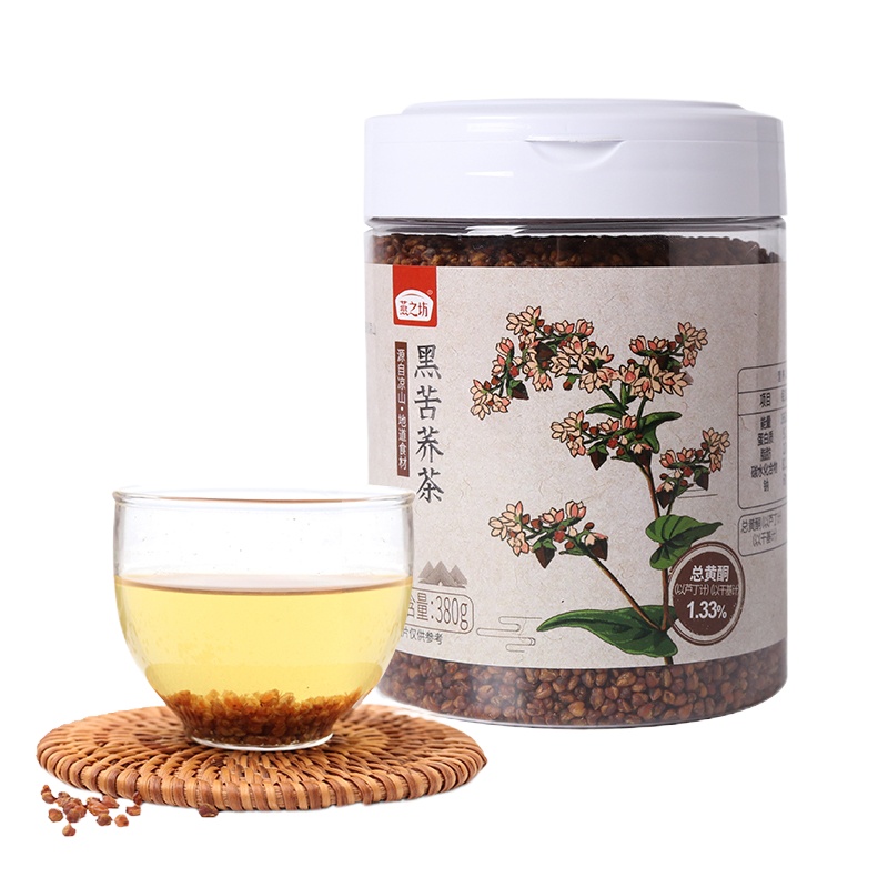 PY燕之坊 苦荞大麦茶叶380g 花茶黑苦荞茶四川大凉山麦茶罐装浓香型