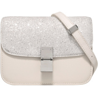 2019夏天新款银色亮片豆腐包小清新box白色单肩斜挎包女神小方包