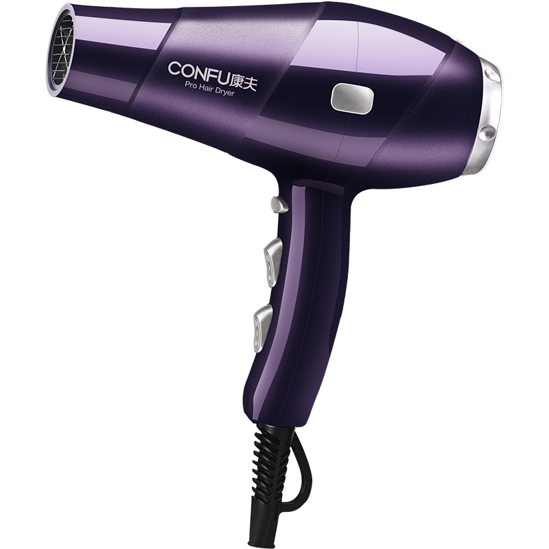 康夫(CONFU)电吹风机KF-9897大功率家用发廊大风力快干 冷热风护发 过热保护风筒紫色