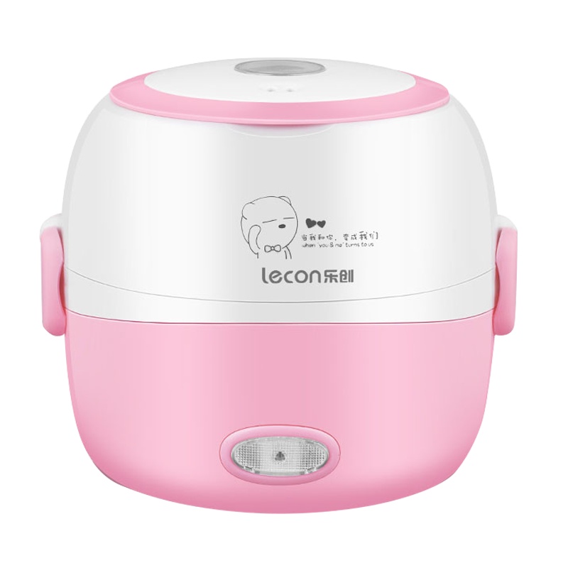 乐创(lecon) 蒸煮电热饭盒 LC-BWH05 便携式 1.3L 粉色