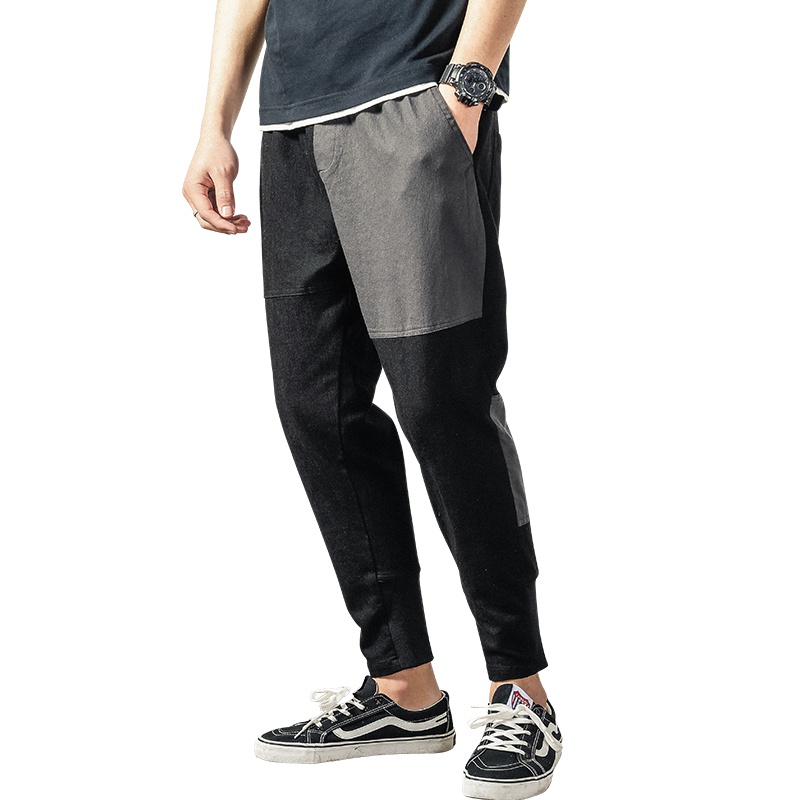 超音狼春夏款 休闲撞色拼接九分工装裤KK-G10