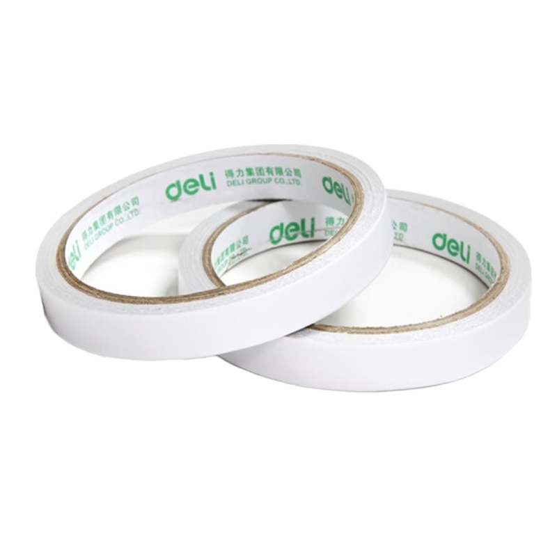 得力(deli)30401棉纸双面胶带12mm*10y*80um(白)(24卷/袋)