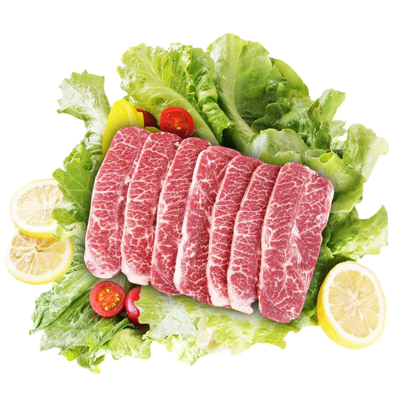 鲸日市集 雪花牛肉组合1000g 和牛火锅原切雪花牛排烧锅烤肉进口品质真正原切进口牡蛎肉雪花纹理无添加原切不拼接年货