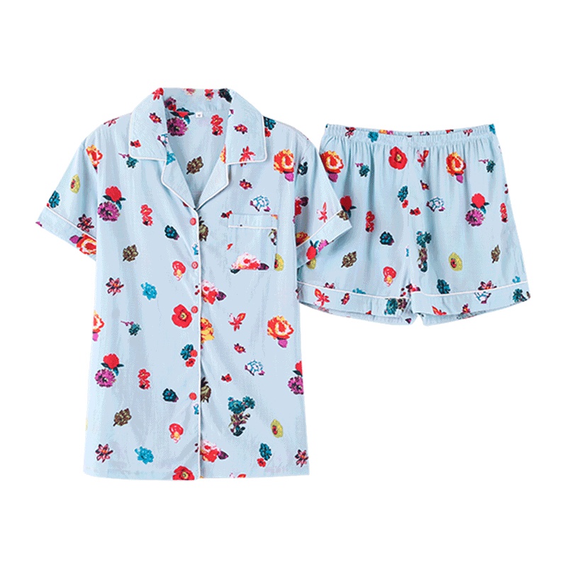 安之伴休闲国民领短袖梭织套装A12A201