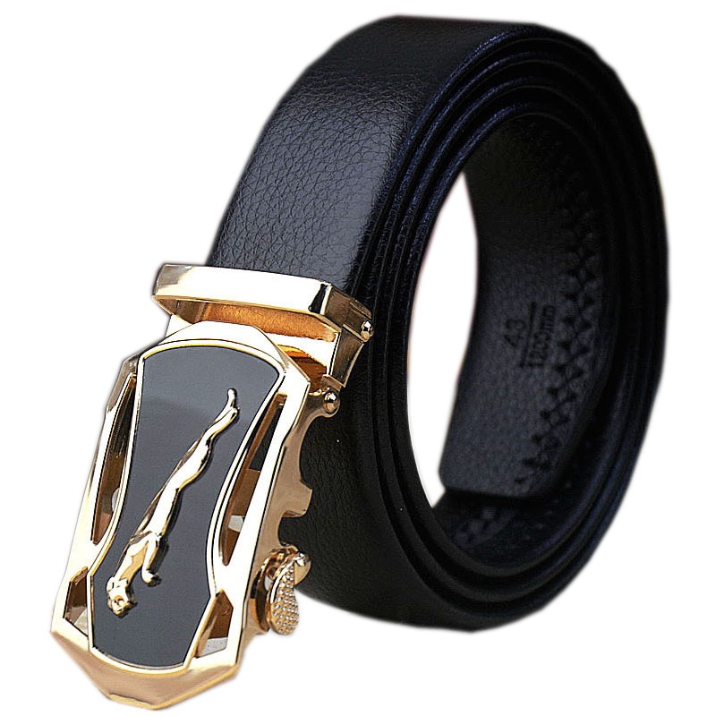 男士皮带 青年自动扣男士腰带 红品HONGPIN男式帅气黑色系裤带男款 韩版时尚新潮简约男生潮流商务百搭PU裤腰带