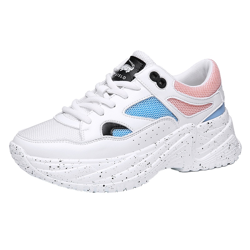 卡帝乐鳄鱼(CARTELO)夏松糕厚底女鞋增高休闲女鞋拼色老爹鞋