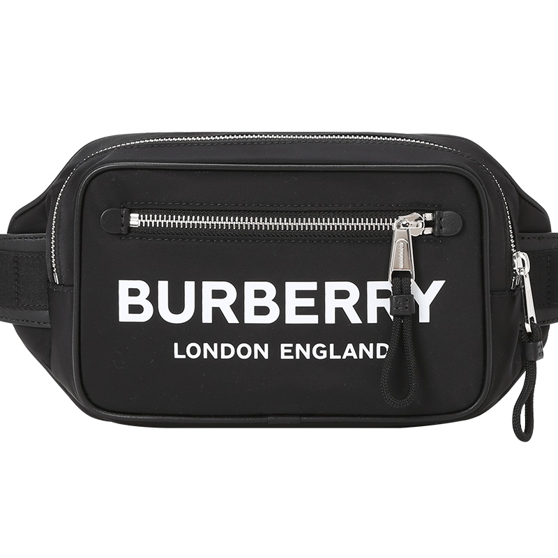 预订 BURBERRY 博柏利 徽标印花 ECONYL 腰包 斜挎包8021089 银扣