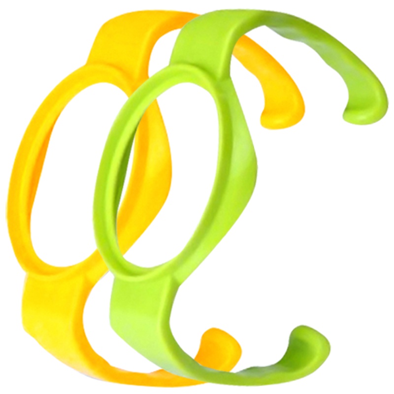 适配贝亲(Pigeon)宽口径奶瓶配件手柄 绿色+黄色 0-1-2岁