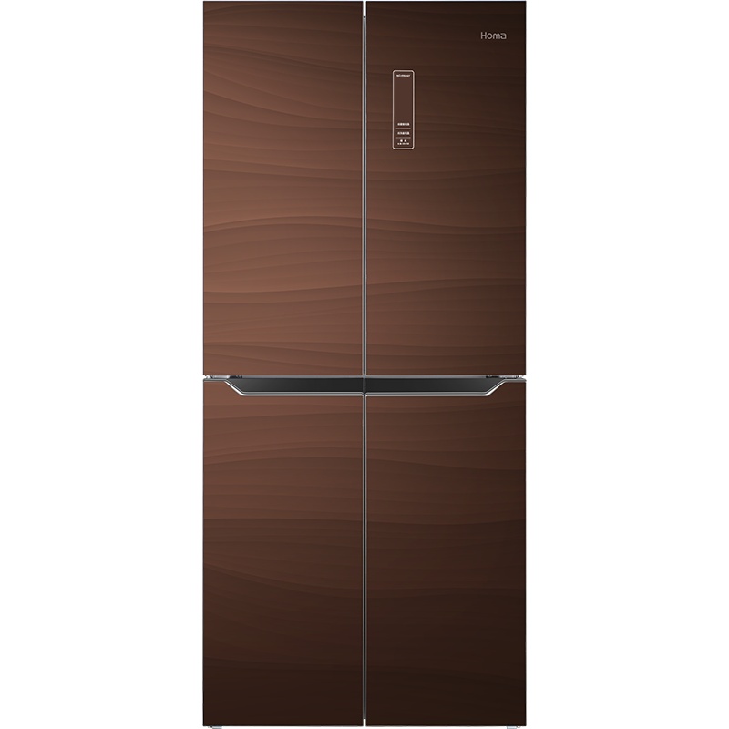 奥马(Homa)432升十字对开门冰箱 变频节能无霜冰箱 四门多门双开门 净味除菌BCD-432WDGD/B摩卡棕
