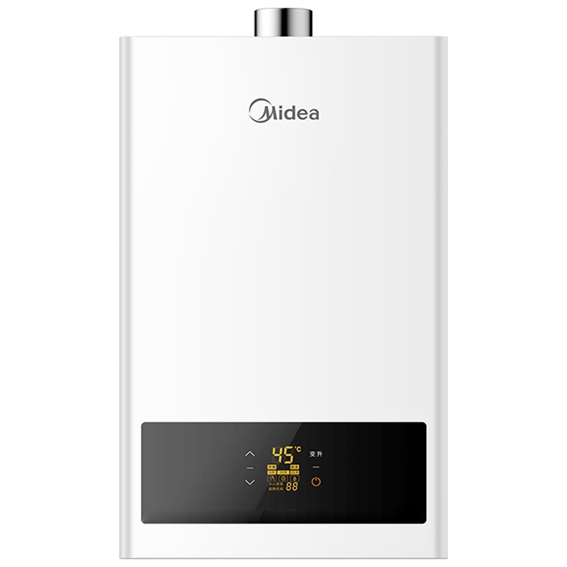 美的(Midea)13L家用燃气热水器JSQ25-H1S(天然气)水气双调 宽频恒温三档变升 IMAX巨幕大屏 极地白