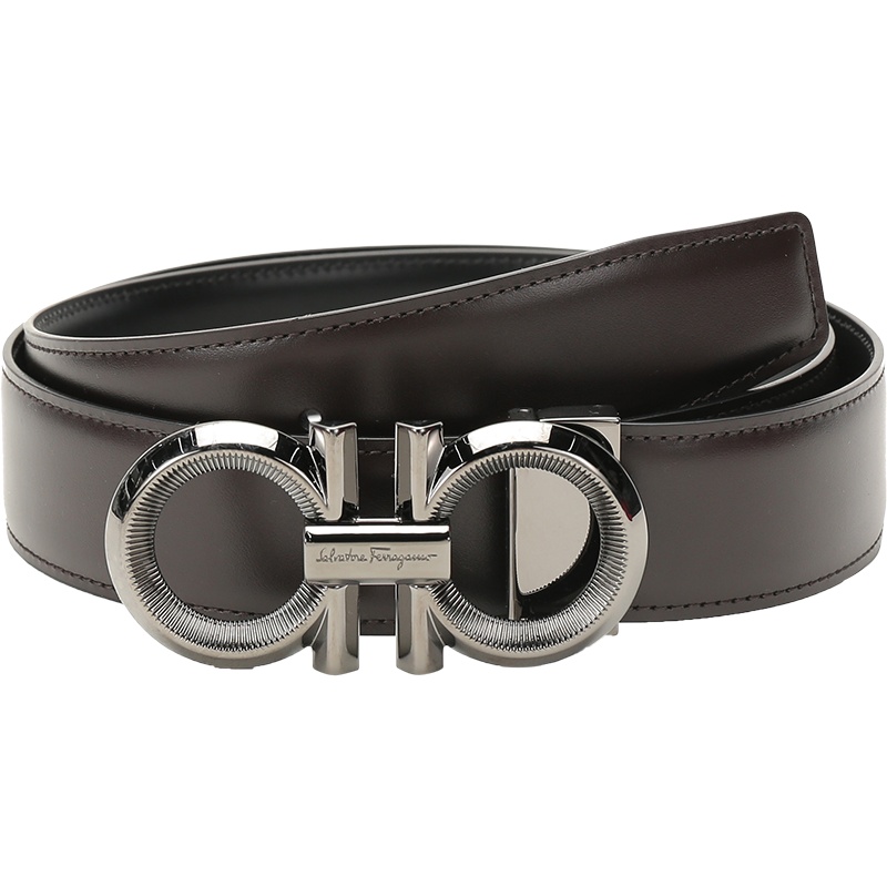 Salvatore Ferragamo 菲拉格慕 男士牛皮板扣式双面皮带腰带 67A165