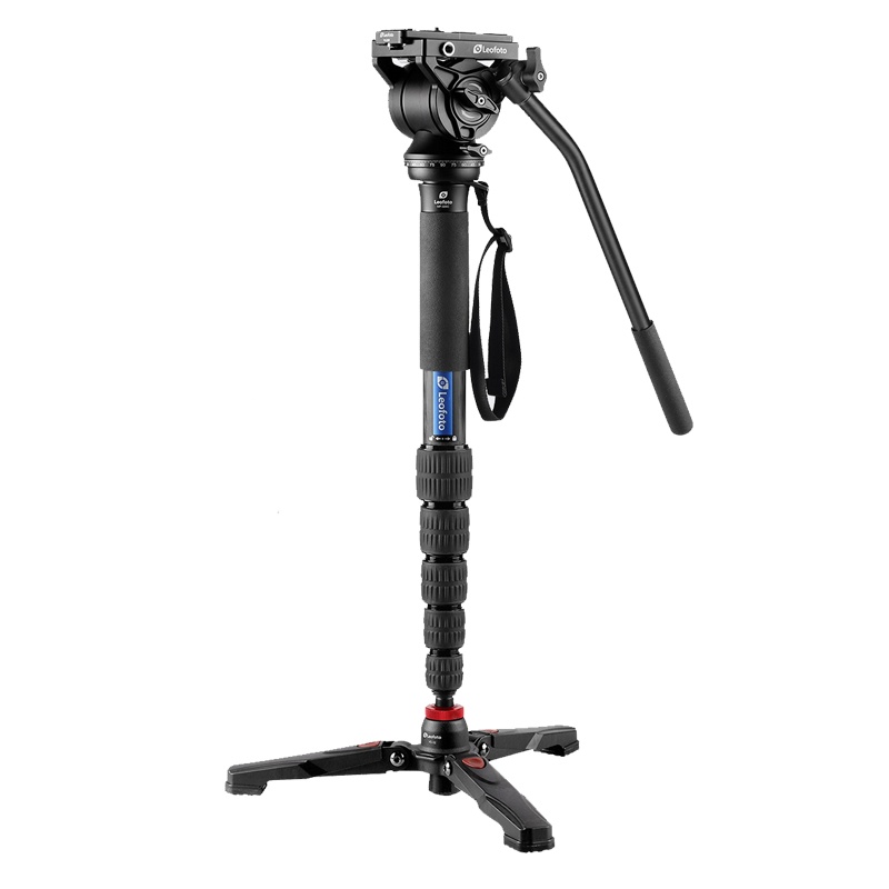 徕图leotofo MP-326C套装 碳纤维单反相机摄影摄像录像独脚架带液压云台DV支架 轻巧便携