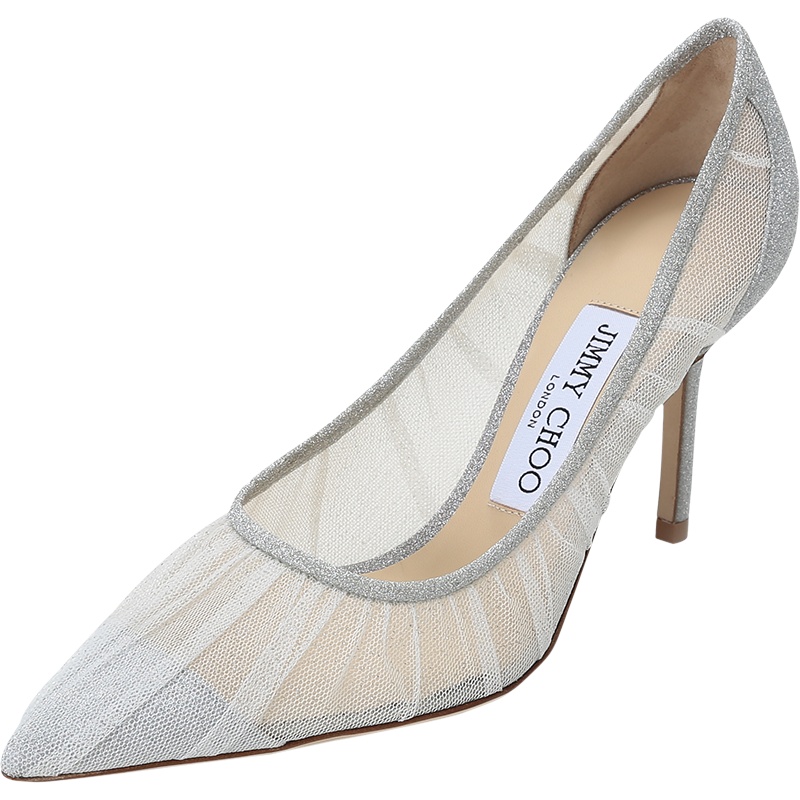 JIMMY CHOO 周仰杰 女士 织物/闪光面料薄纱尖头高跟鞋LOVE 85 TFG 010