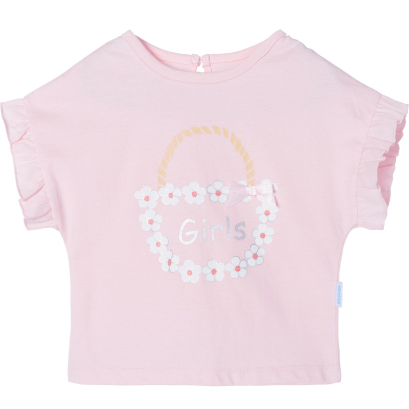 贝贝怡女童短袖T恤夏季儿童纯棉甜美公主上衣192S2042