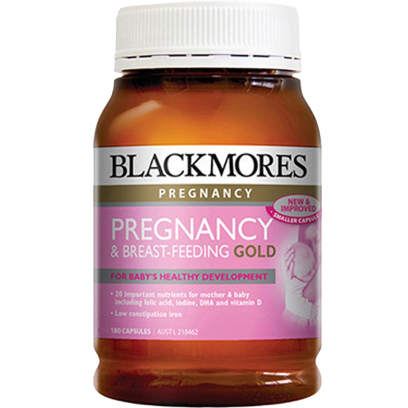 澳洲BLACKMORES澳佳宝 Pregnancy Gold 孕妇黄金素软胶囊180粒 1瓶装 叶酸DHA孕期哺乳期