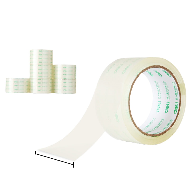 得力30320透明胶带快递打包封箱带/批发封装胶布(60mm*30y) 6卷/筒 (一筒装)