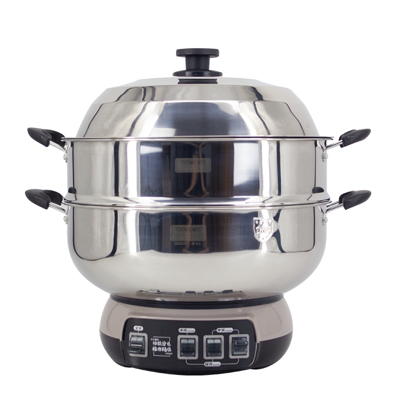 格丽诺(GOVEVO) A1 38CM胶木锅底 多功能锅电蒸锅电热锅控防干烧 国标线阻燃加厚加深锅体