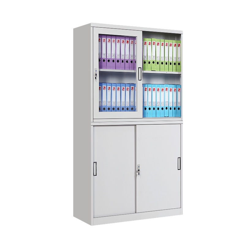 [红心家居]钢制办公文件柜玻璃移门铁皮柜档案柜资料柜储物柜子