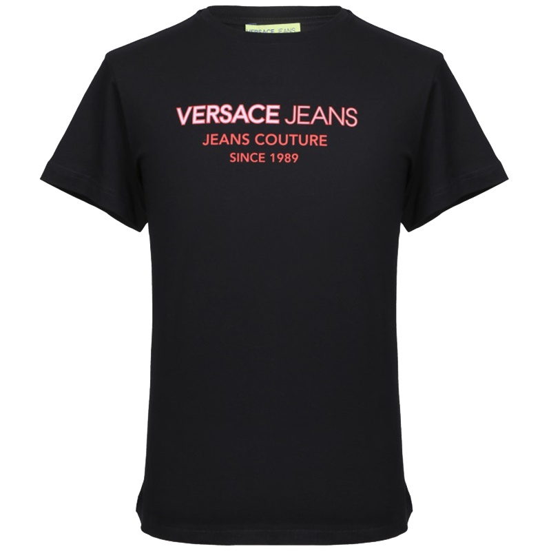 VERSACE JEANS 男士黑色棉质短袖T恤衫 B3GTB73A 36598 899