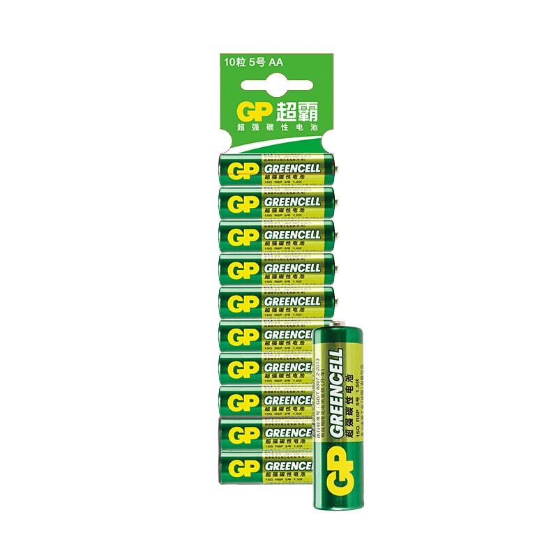 超霸（GP）15G-2ISP10碳性电池5号收音机闹钟遥控器手电筒AAR6P