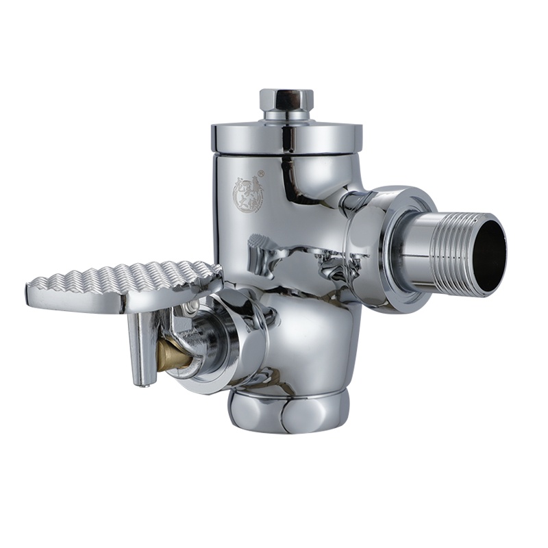 铜蹲便器冲水阀 90度转角 直角 脚踏式大便冲洗阀 脚踩延时