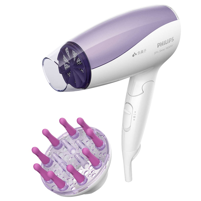 飞利浦(Philips) 电吹风机 BHC113/05 家用负离子电吹风 大功率可折叠 恒温护发3档调节1600瓦大功率