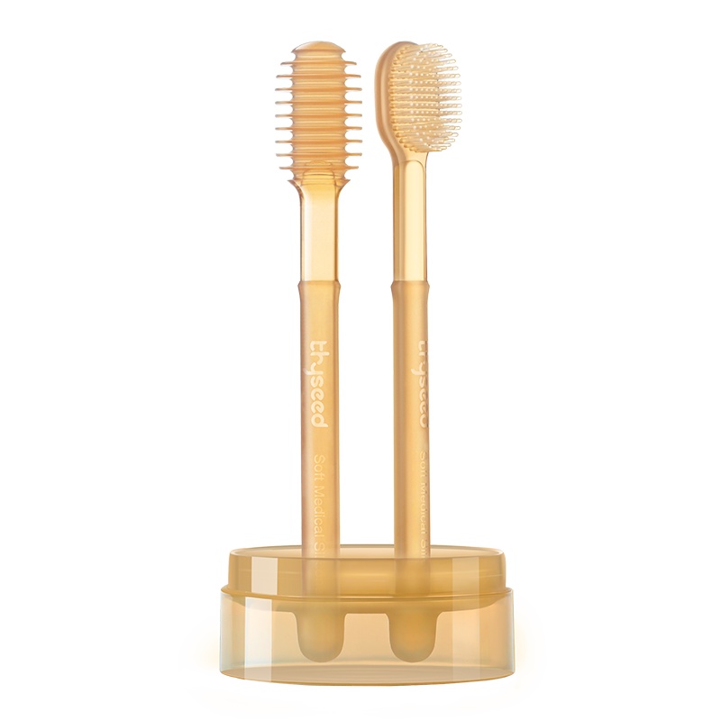 世喜婴儿牙刷硅胶婴幼儿乳牙刷宝宝0-1舌苔口腔清洁牙齿神器新生 乳牙刷2只装