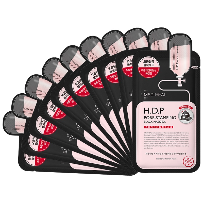 Mediheal 美迪惠尔 H.D.P 毛孔紧致黑炭清洁 面膜 10片/盒 收缩毛孔 可莱丝升级版