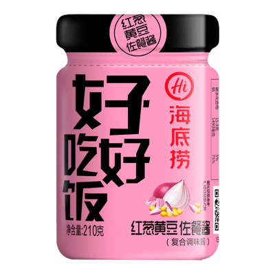 海底捞 好好吃饭红葱黄豆佐餐酱210g 瓶装 红葱+黄豆 意想不到的美味 佐餐下饭 面包面条泡面好搭档