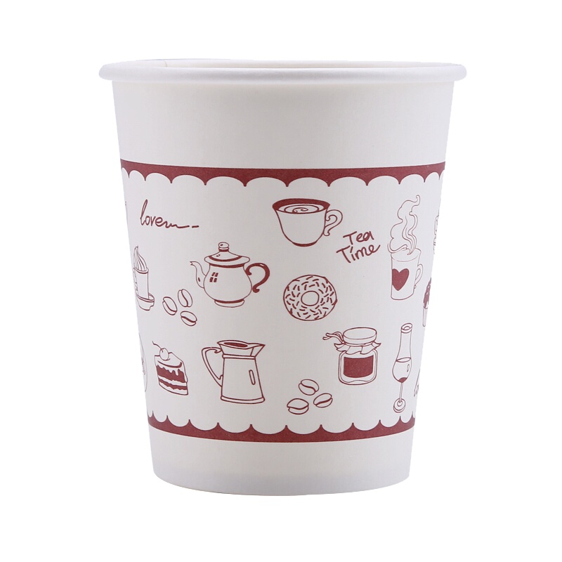 利得 纸杯 一次性杯子 中号250ml加厚 纸杯100只装 加厚防烫杯子