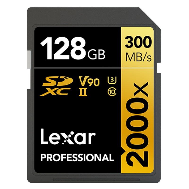 雷克沙(Lexar)128GB SD卡相机内存卡读300MB/s写260MB/s UHS-II单反存储卡 V90等级8K