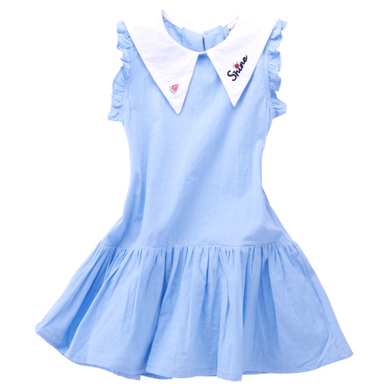 小红豆女童连衣裙2019夏装新款背心裙女宝宝休闲纯棉百褶洋气裙子