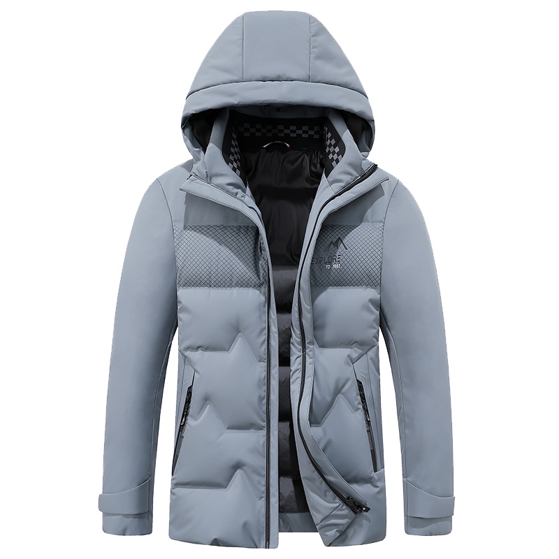 鸭鸭 90鸭绒羽绒服男新款连帽短款帅气面包服男士羽绒服外套潮流时尚