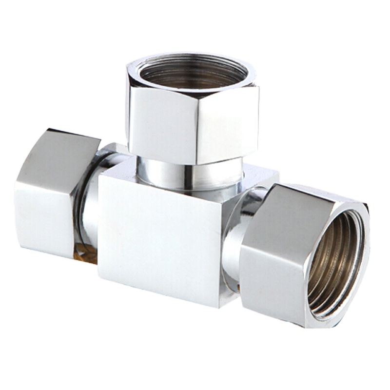 三通角阀带活接一进二出分水器用水管三通接头内牙外丝转接口