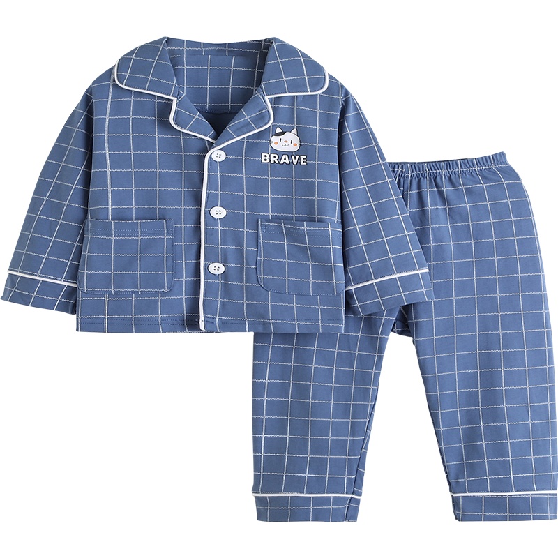 儿童睡衣秋季薄款纯棉家居套装男孩家居服全棉秋衣小中大童空调服