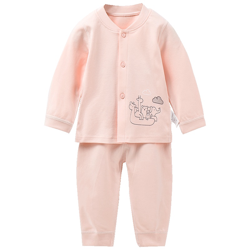 童泰TONGTAI婴幼儿春秋新款纯棉对开内衣套装3-18个月宝宝上衣裤子两件套婴幼儿通用80cm