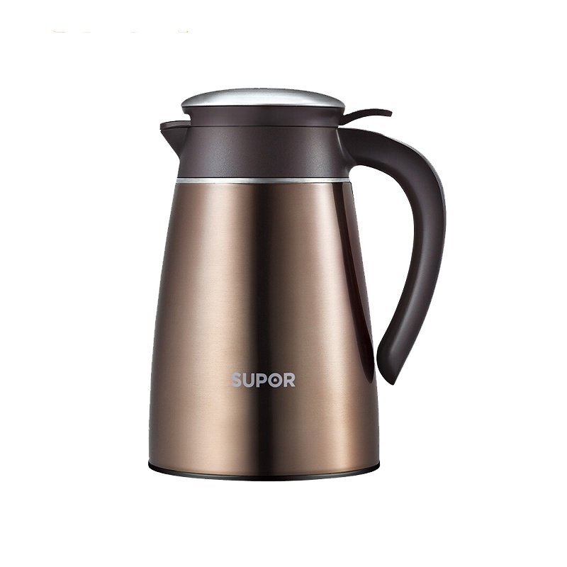 苏泊尔(SUPOR)家用双层真空保温壶304不锈钢大容量长效持久锁温开水瓶防尘盖磨砂防滑耐磨底热水瓶摩卡金KC20AP1
