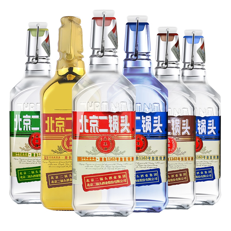 永丰牌 北京二锅头清香型(出口型小方瓶)永丰二锅全家福6种混装500ml*6瓶